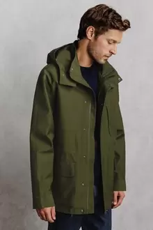 Parka longue à capuche amovible matière waterproof