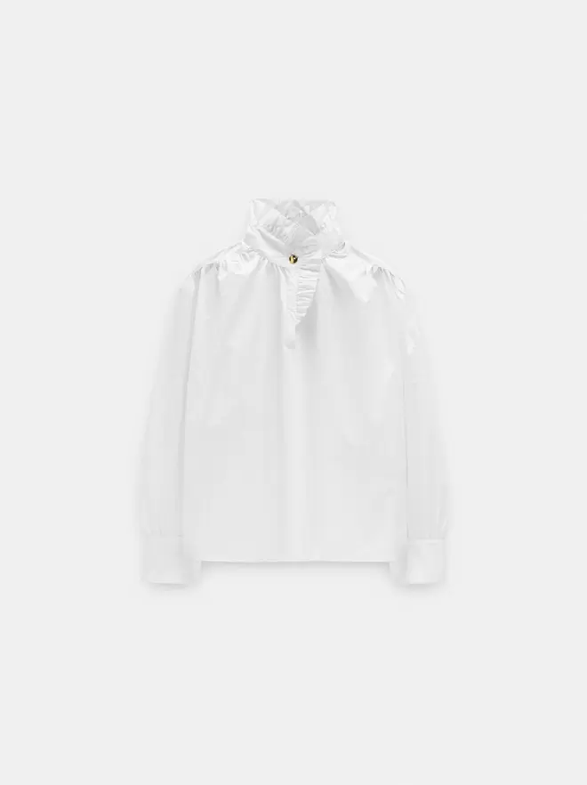 Blouse à détail volanté 100 % coton