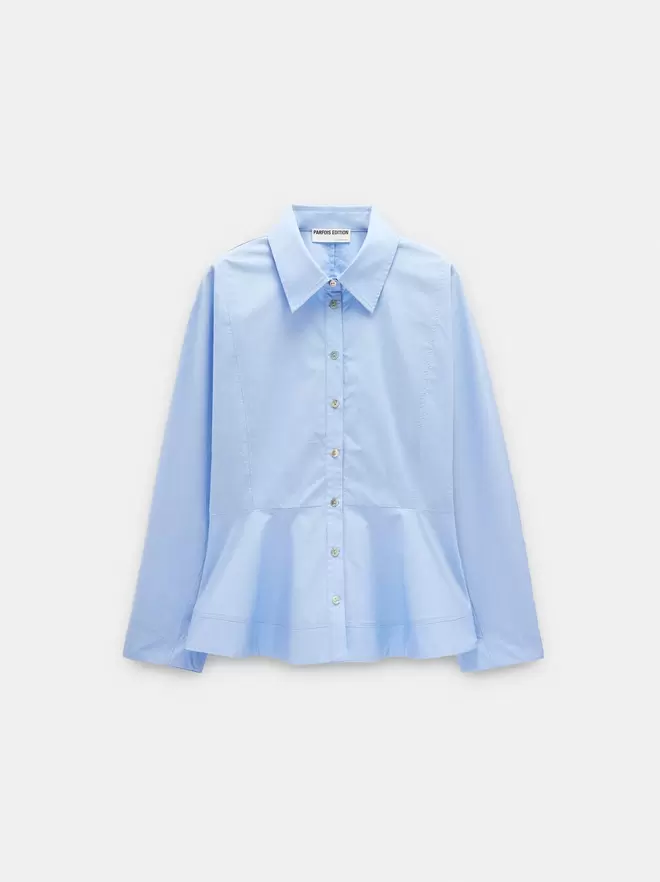 Chemise cintrée à effet péplum 100 % en coton
