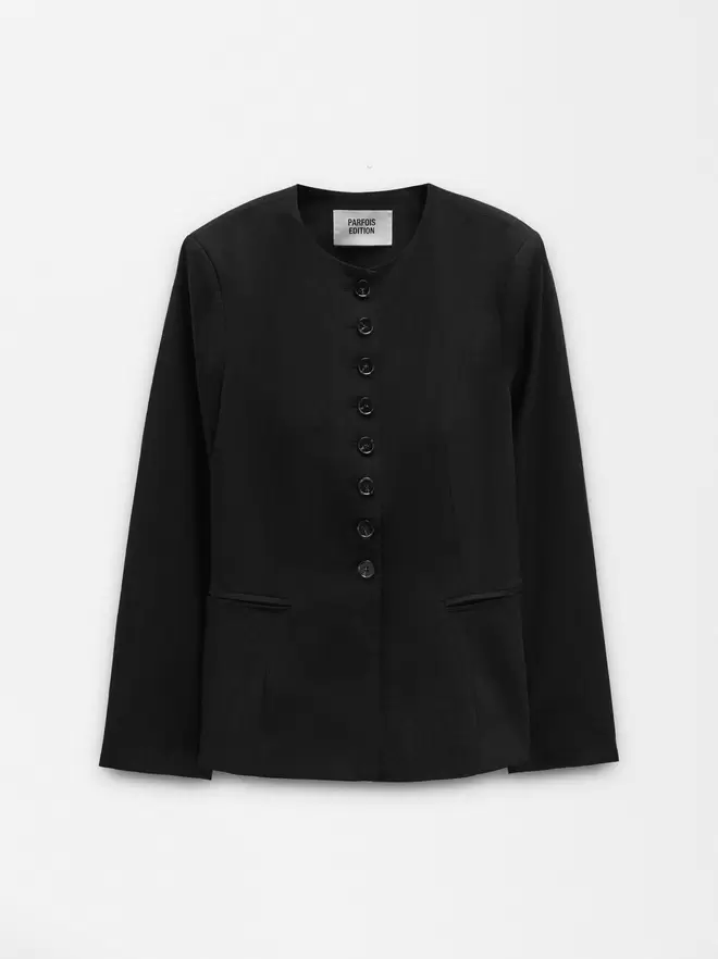 Blazer à col rond avec boutons