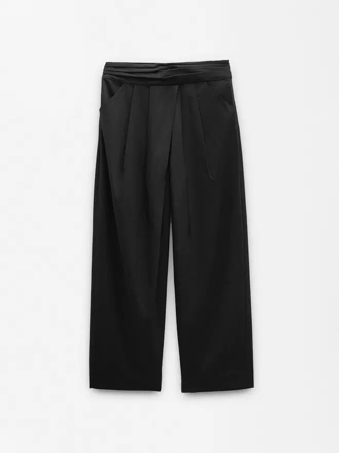 Pantalon avec taille drapée et plis