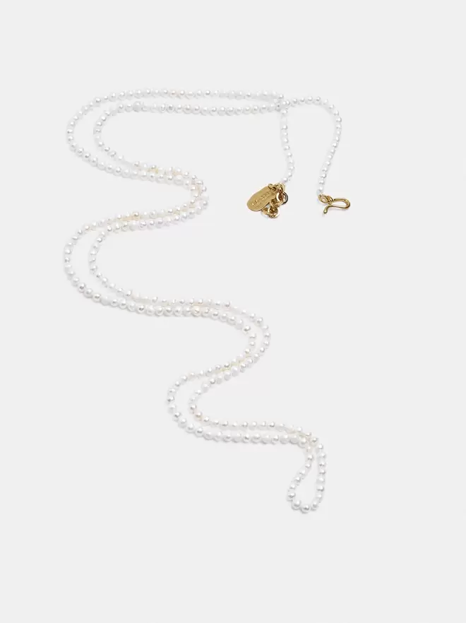 Collier long en perles