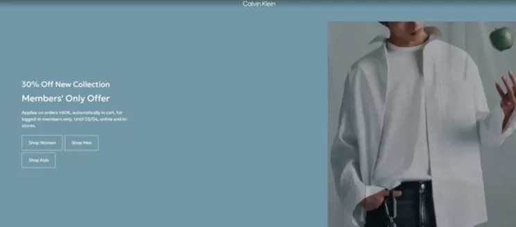Каталог на Calvin Klein | 30% Off New Collection Members' Only Offer | 2026-04-03T00:00:00.000Z - 2026-04-05T00:00:00.000Z