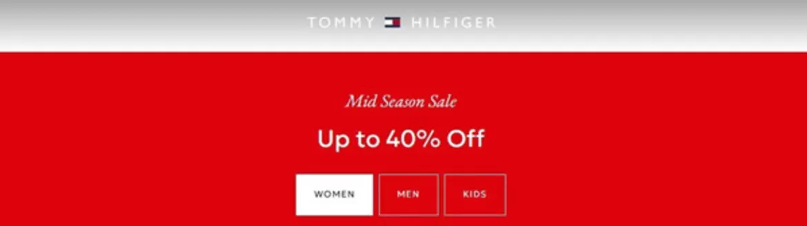 Каталог на Tommy Hilfiger в Божурище | Mid Season Sale Up to 40% Off | 2026-05-07T00:00:00.000Z - 2026-05-17T00:00:00.000Z