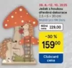 Ježek s houbou dřevěná dekorace