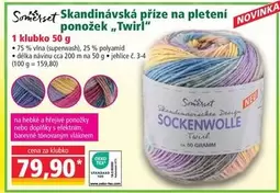 Skandinávská příze na pleteni ponožek „Twirl"