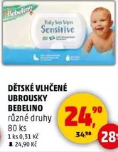 DĚTSKÉ VLHČENÉ UBROUSKY BEBELINO