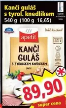 Super - Kančí guláš s tyrol. knedlíkem