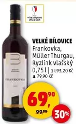 Frankovka, Müller Thurgau, Ryzlink vlašský