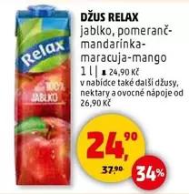 DŽUS RELAX jablko, pomeranč-mandarinka-maracuja-mango