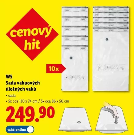 Sada vakuových úložných vaků