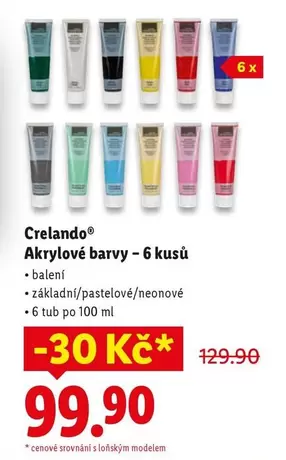 Akrylové barvy - 6 kusů