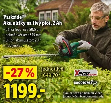 Aku nůžky na živý plot, 2 Ah