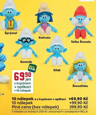 Šprýmař, Květuše, Tatka Šmoula, Koumák, Silák, Šmoulinka