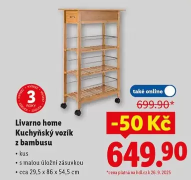 Kuchyňský vozík z bambusu