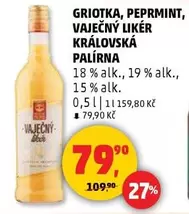 GRIOTKA, PEPRMINT, VAJEČNÝ LIKÉR KRÁLOVSKÁ PALÍRNA