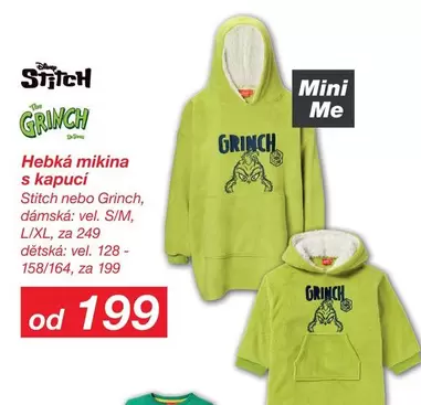 Stitch - Hebká mikina s kapucí