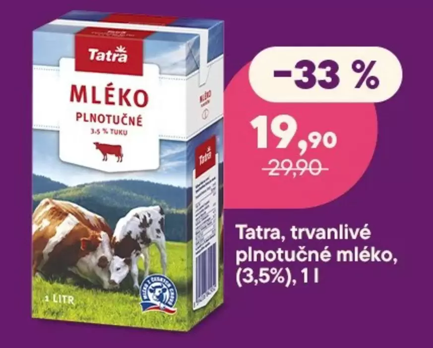 trvanlivé plnotučné mléko
