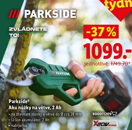 Aku nůžky na větve, 2 Ah