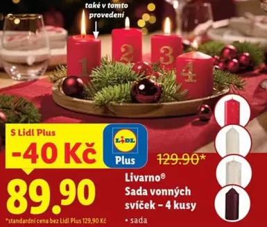 Plus - Sada vonných svíček - 4 kusy