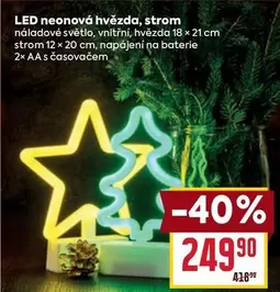 Strom - LED neonová hvězda, strom