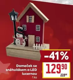 Domeček se sněhulákem a LED lucernou