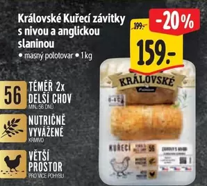 Kuřecí závitky s nivou a anglickou slaninou