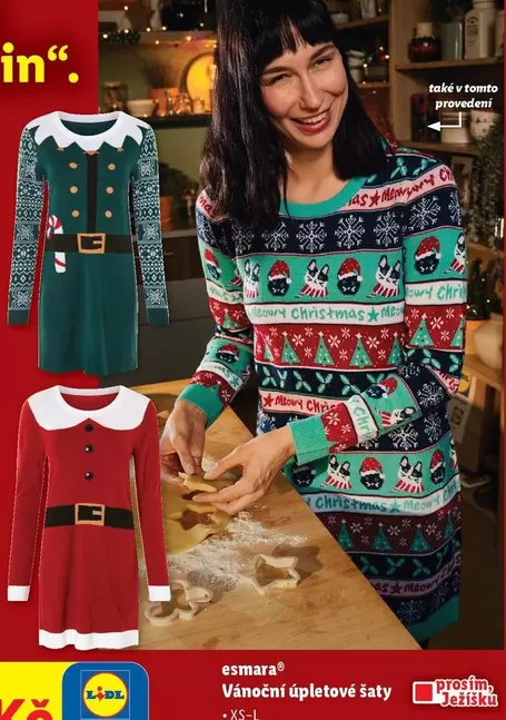 Vánoční úpletové šaty