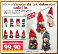 Vánoční skřítek, dekorační, sada 4 ks