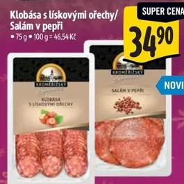 Super - Klobása s lískovými ořechy/ Salám v pepři