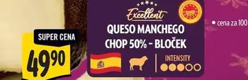 Super - QUESO MANCHEGO CHOP 50% - BLOČEK