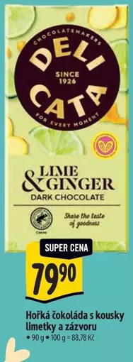 Dark - Hořká čokoláda s kousky limetky a zázvoru