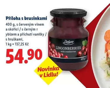 Příloha s brusinkami