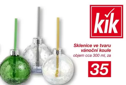 Sklenice ve tvaru vánoční koule