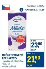 MLÉKO TRVANLIVÉ BEZ LAKTÓZY