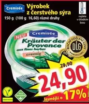 Výrobek z čerstvého sýra Kräuter der Provence