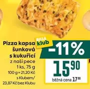 Pizza kapsa šunková s kukuřicí