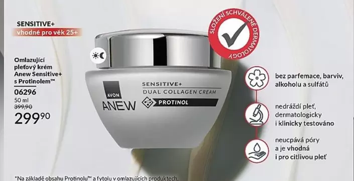 pleťový krém Anew Sensitive