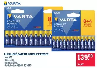 ALKALICKÉ BATERIE LONGLIFE POWER