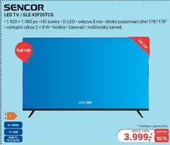 Sencor - LED TV/SLE 43F20TCS