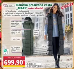 Dámská prošívaná vesta „MAXI" extra dlouhá