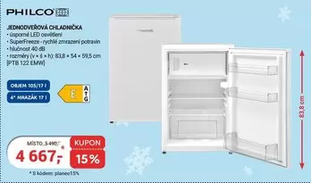 JEDNODVEROVÁ CHLADNIČKA