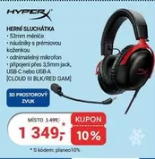 Hyperx - HERNÍ SLUCHÁTKA [CLOUD III BLK/RED GAM]