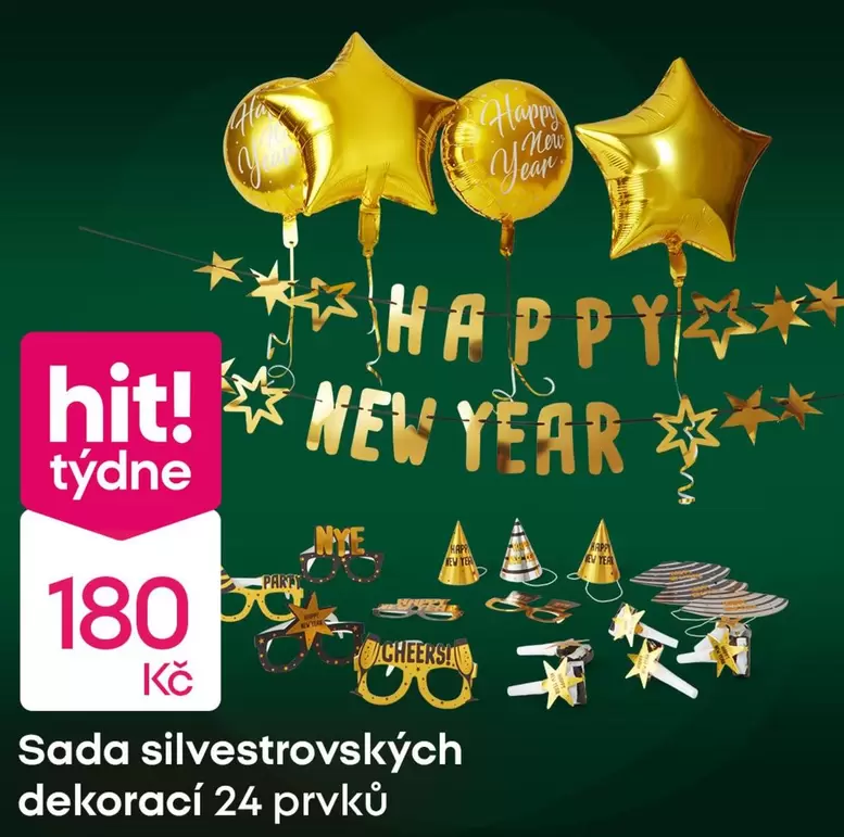 Sada silvestrovských dekorací 24 prvků