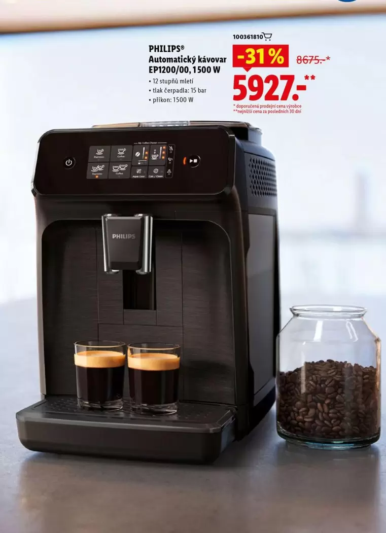 Philips - Automatický kávovar EP3200/00, 1500 W