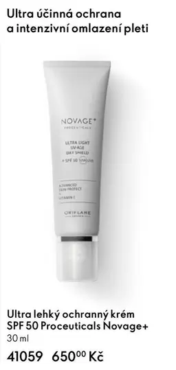 Ultra lehký ochranný krém SPF 50 Proceuticals Novage+