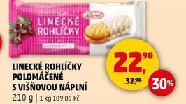 LINECKÉ ROHLÍČKY POLOMÁČENÉ S VIŠŇOVOU NÁPLNÍ