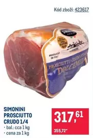 PROSCIUTTO CRUDO 1/4