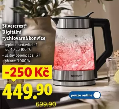 Digitální rychlovarná konvice