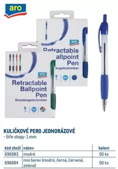 KULIČKOVÉ PERO JEDNORÁZOVÉ